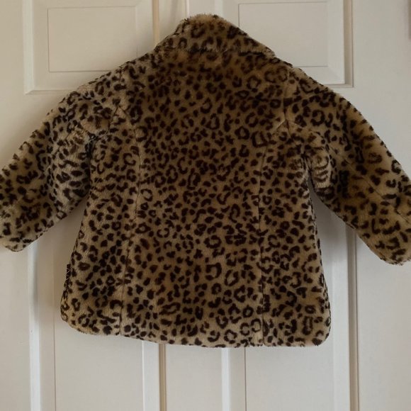 Toddler Faux Leopard Print Coat Jacket - Picture 4 of 6